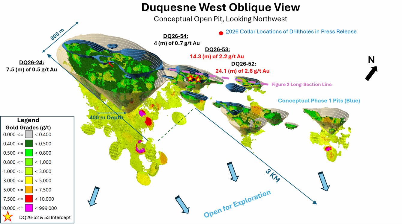Figure 1: Location of Drillholes Released in this Press Release. 