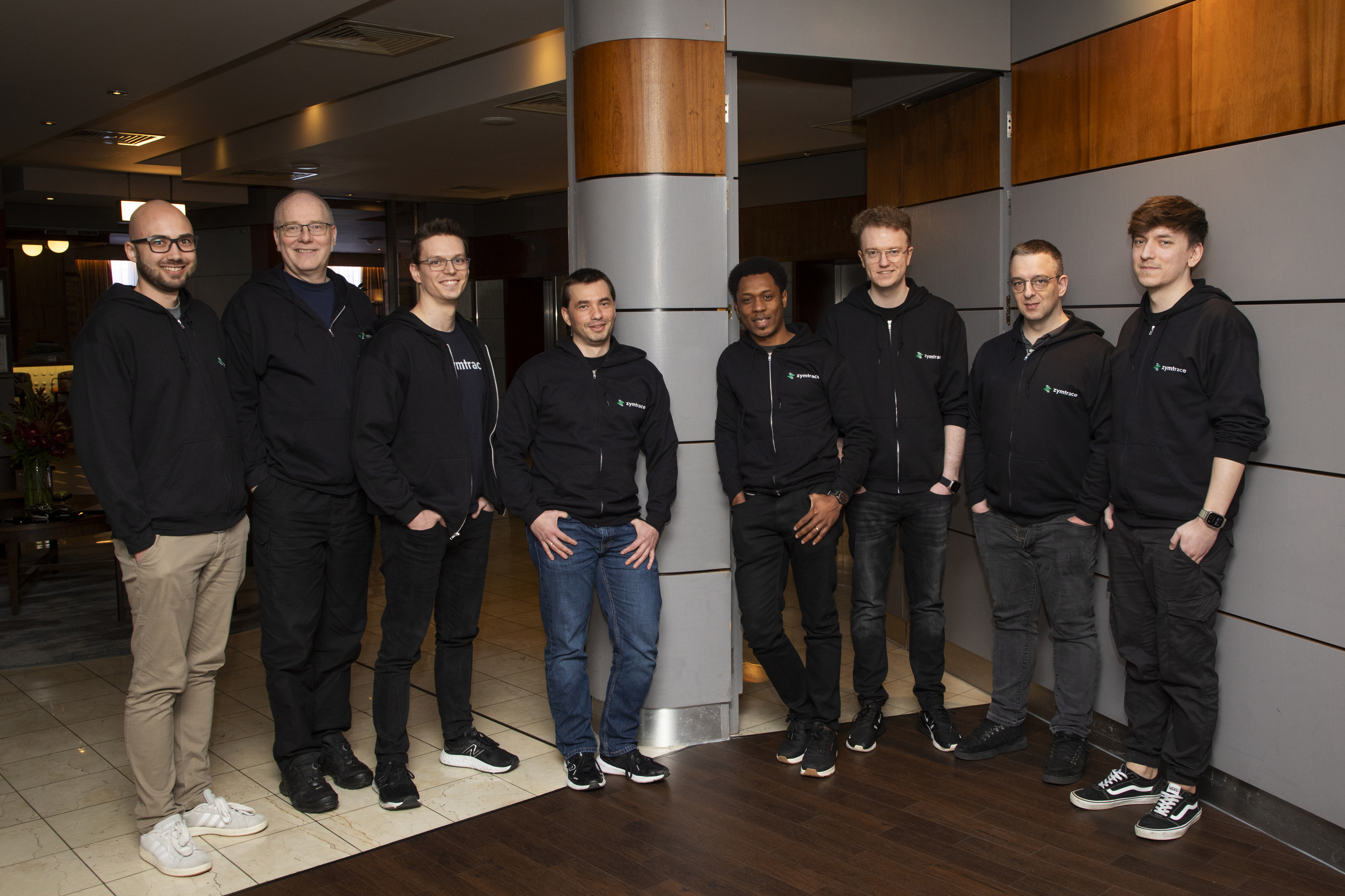 Members of the Zymtrace team standing together.