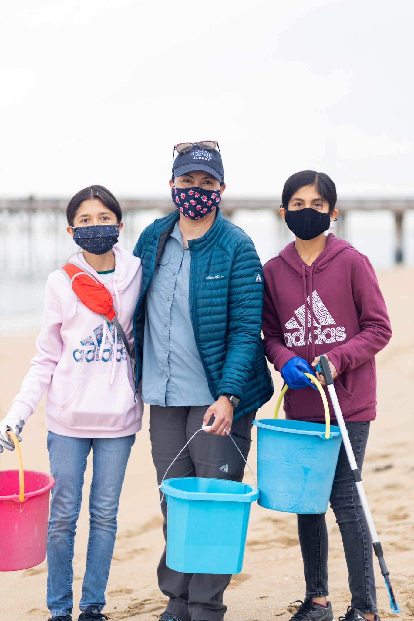 Beach clean-up is a family affair