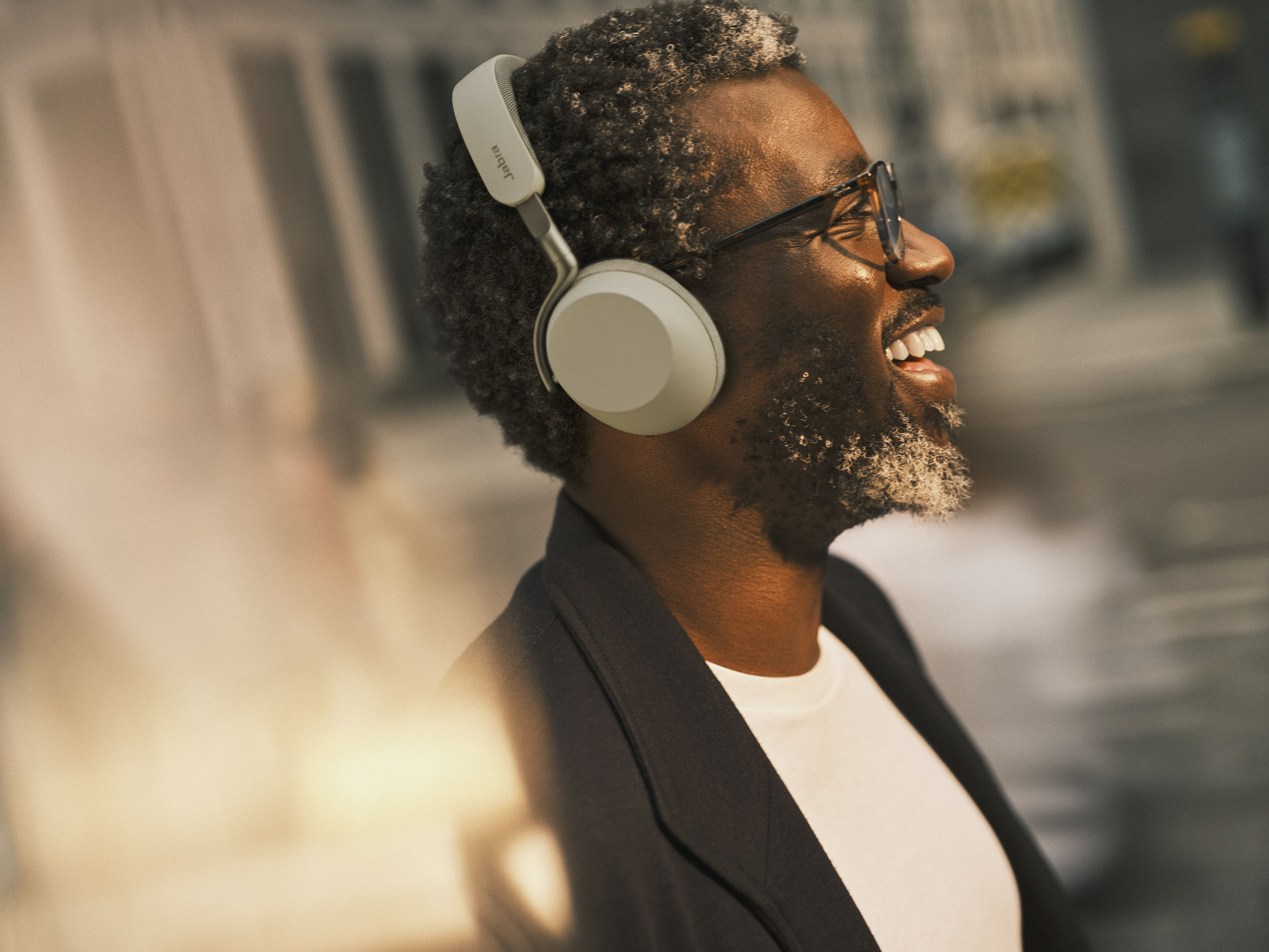 New Jabra Evolve3 75 headset with on-ear design for lighter, more breathable wear.