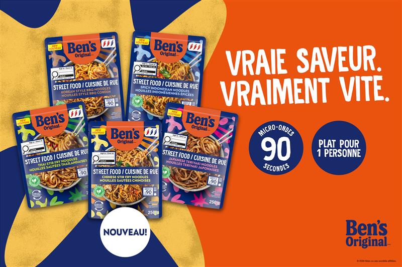 Ben’s Original™ élargit son portefeuille de repas prêts à consommer avec le lancement des nouilles
