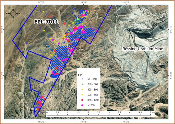 Ground radiometric surveying results from EPL-7011.