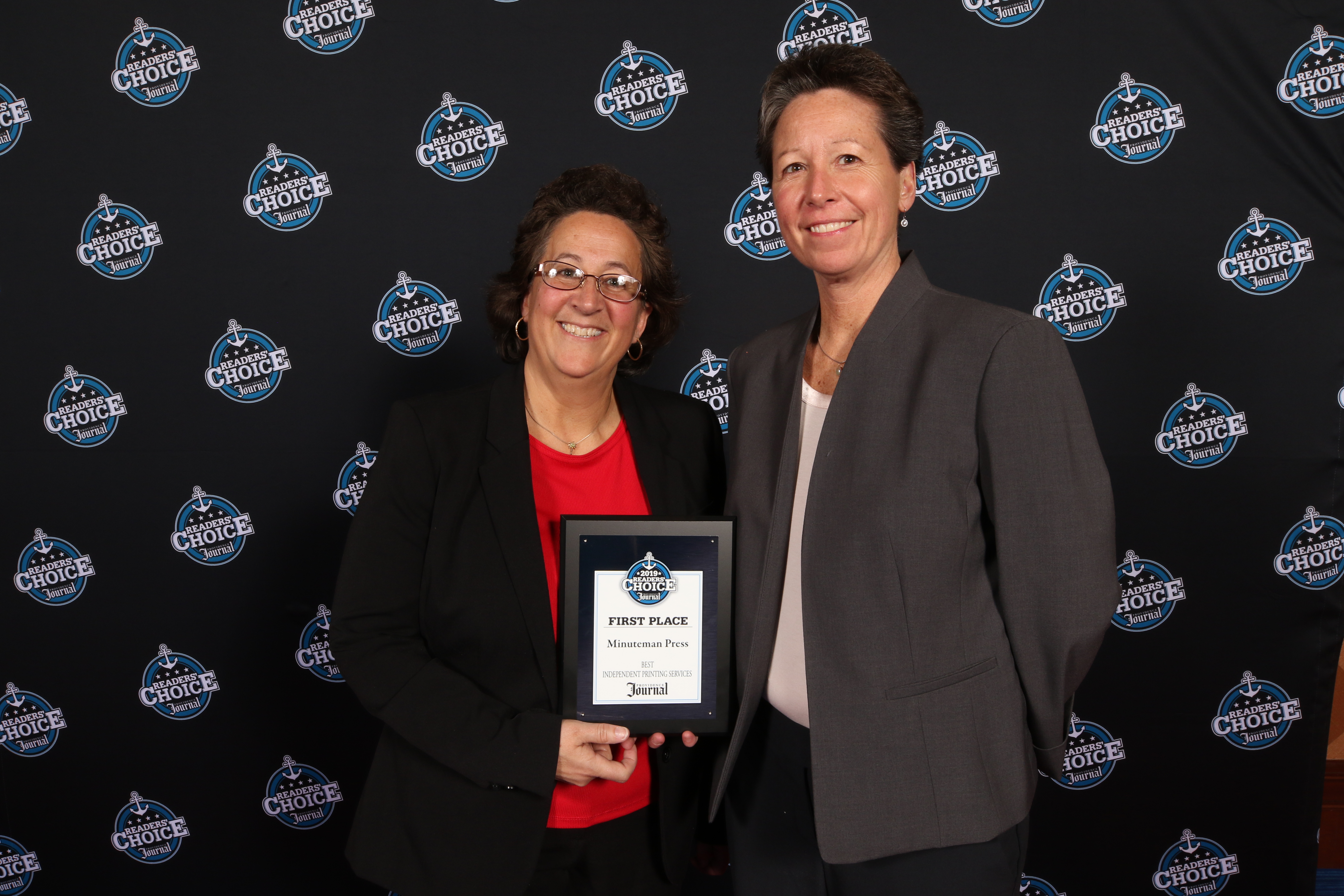 Karen Fraielli and Valerie Chanoux, Minuteman Press franchise owners, Warwick & Providence, RI.