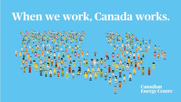 Campaign banner - 'When we work, Canada works.' Credit: Canadian Energy Centre