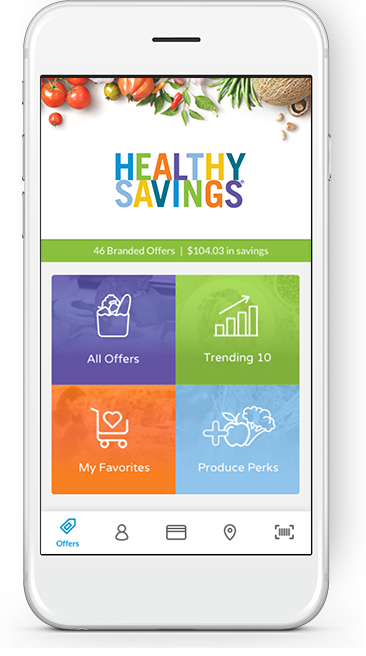 Home Screen of the Healthy Savings® app