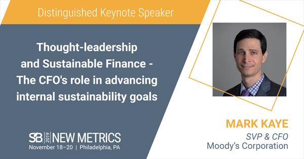 Mark Kaye, CFO of Moody's is Distinguished Speaker at New Metrics '19