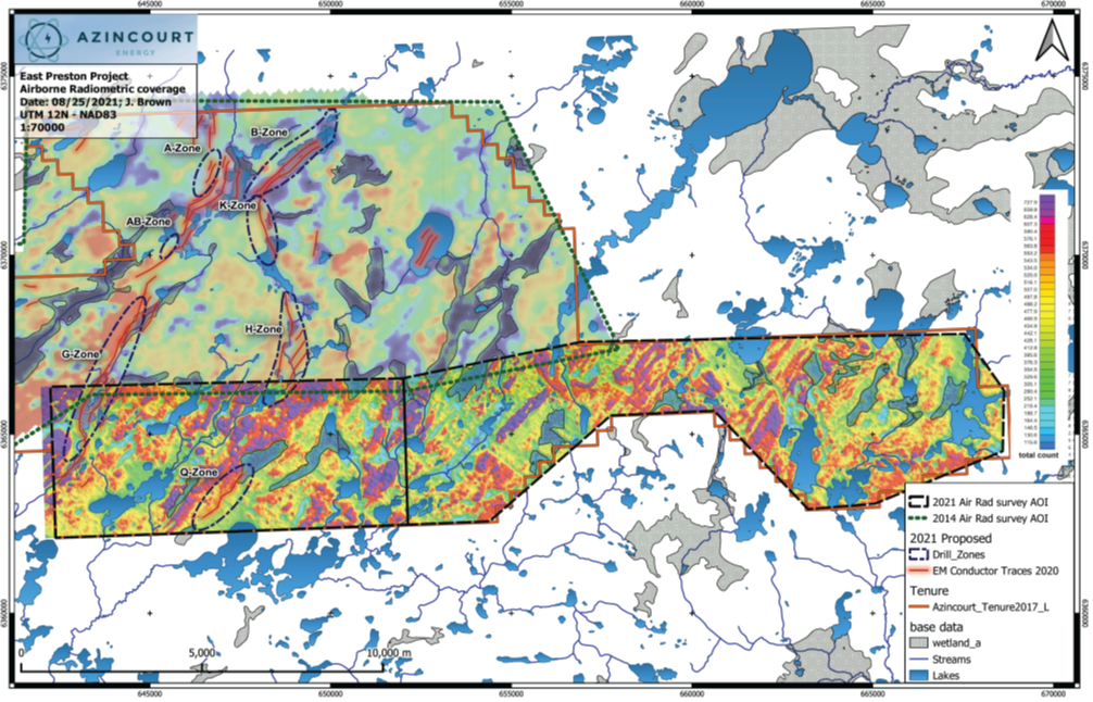 Figure 3: 2021 Radiometric survey coverage at East Preston Uranium Project