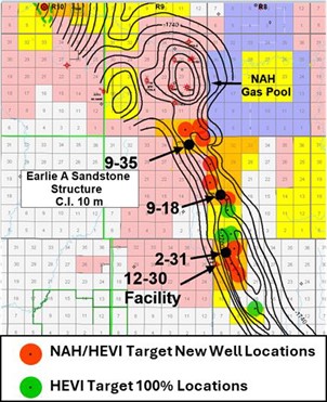 HEVI and NAH intend to drill up to nine New Wells on the joint lands