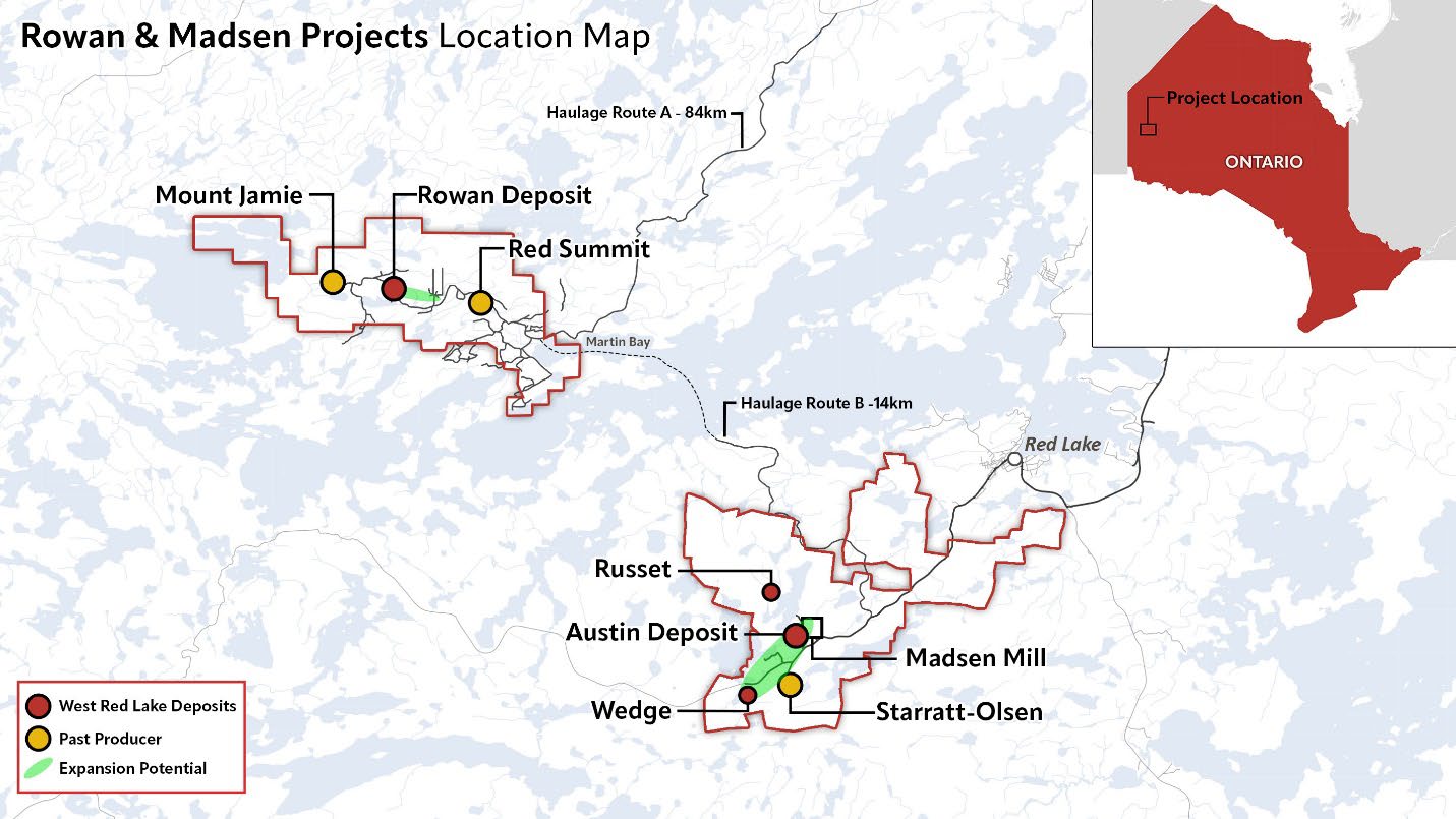 Rowan & Madsen Projects Location Map