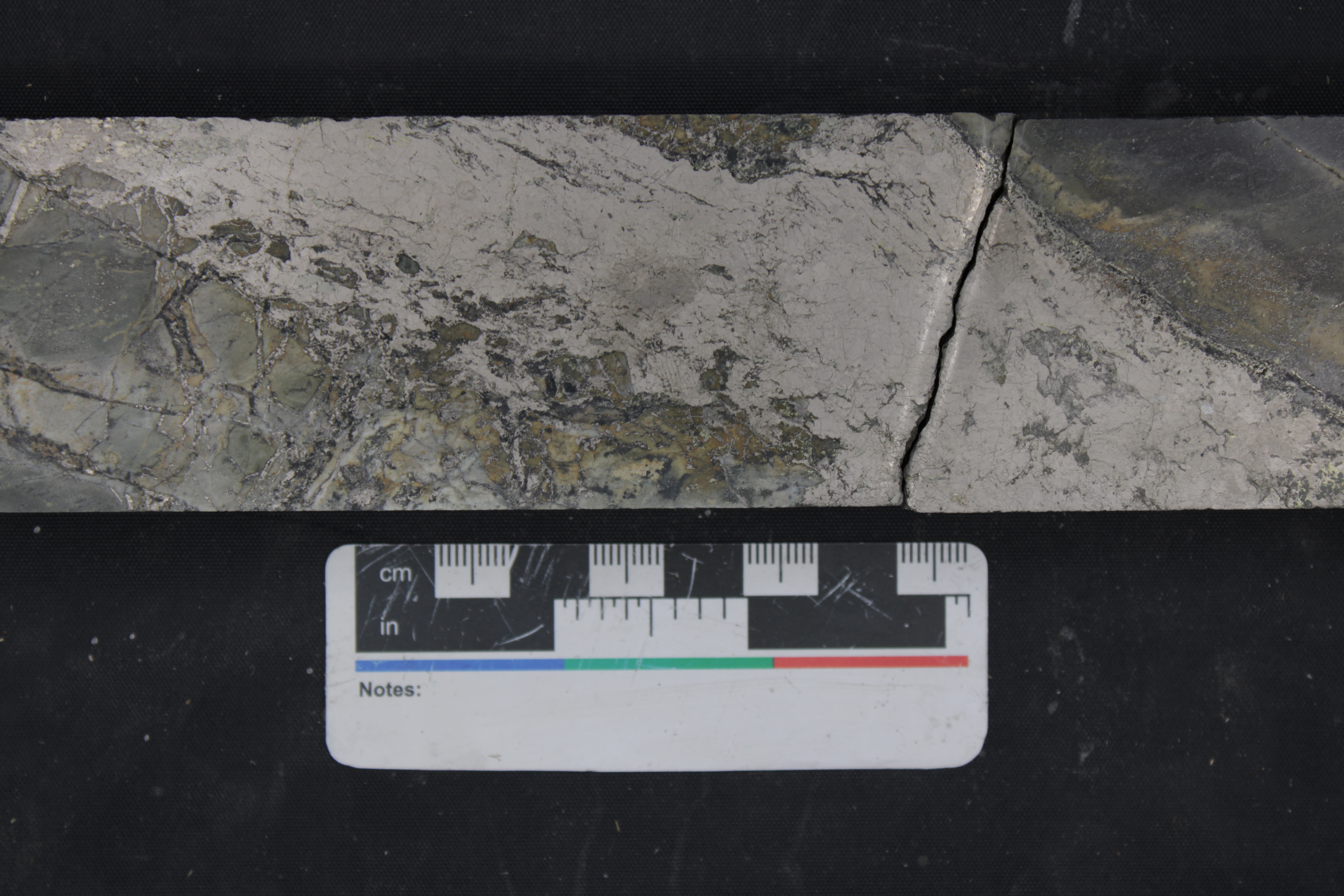 Photo 3 - DEM23-01 - Typical Massive Sulphide Vein with Gold, Cobalt