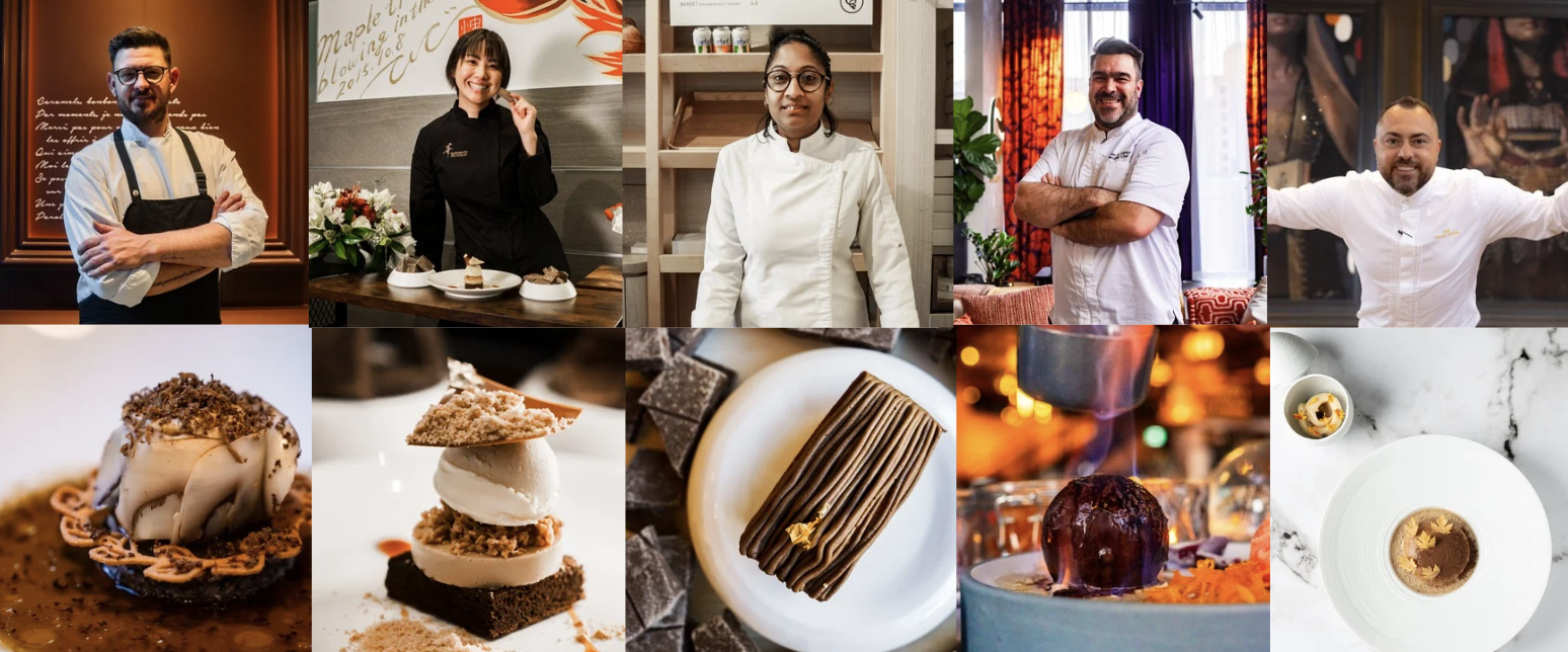 From left to right: Chef Arnaud Bloquel/Le Champignon, chef Aiko Uchigoshi/Kohi Mame, chef Martine Bauer/Mokable Financier, chef Olivier Le Calvez/Amour Espresso, chef Daniele Corona/Save The Coffee