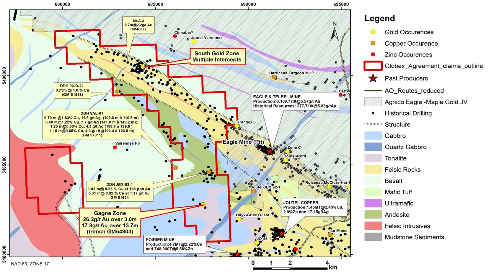 Orford Optioned Claims in Joutel Mining Camp