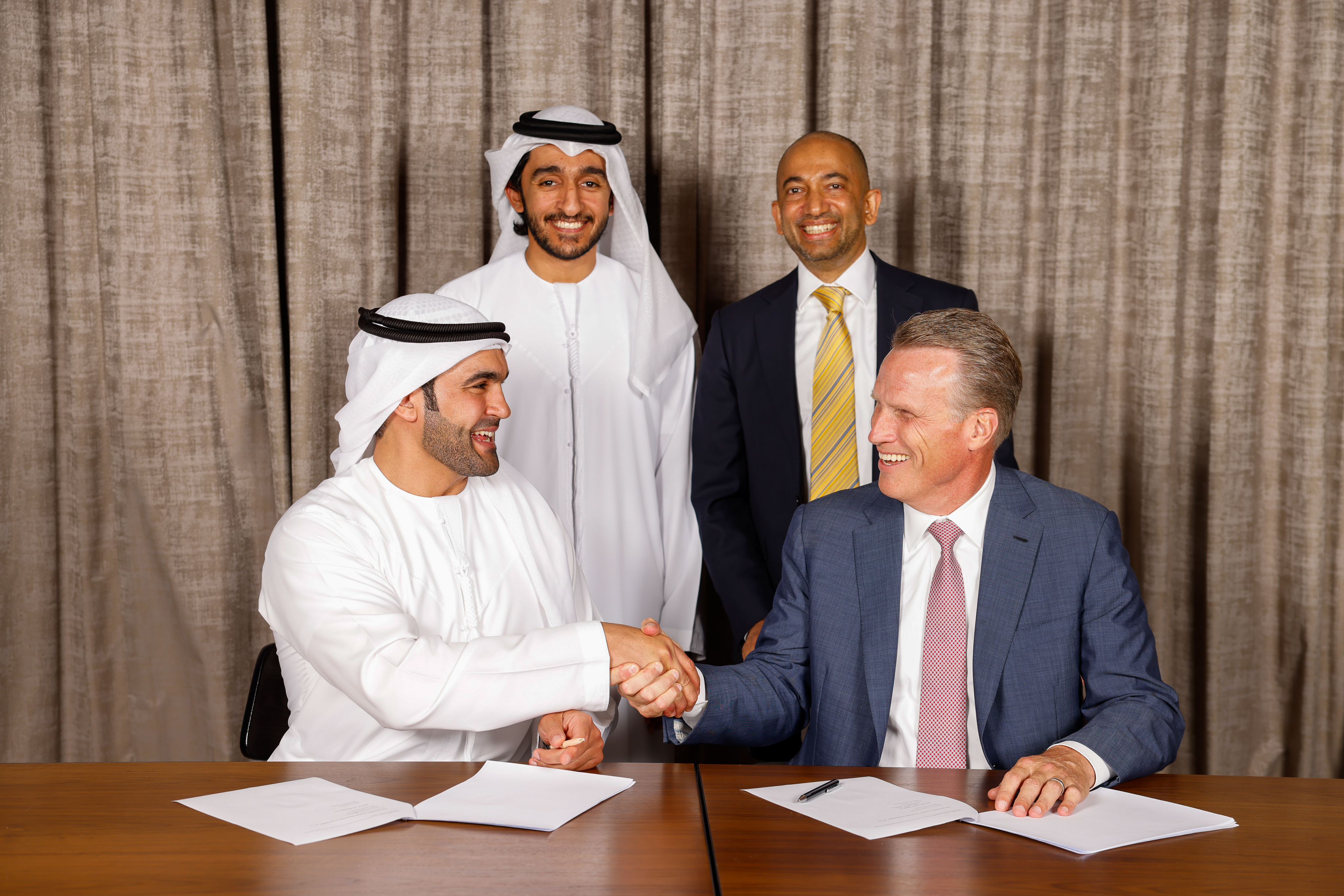 Clockwise from top right: Ramdas Rao, President, International at Montana Technologies; Pat Eilers, Executive Chairman of Montana Technologies; Husain Al Awadhi, Managing Director at TenX; and Abdulrahman Al-Suwaidi, Managing Director at TenX.