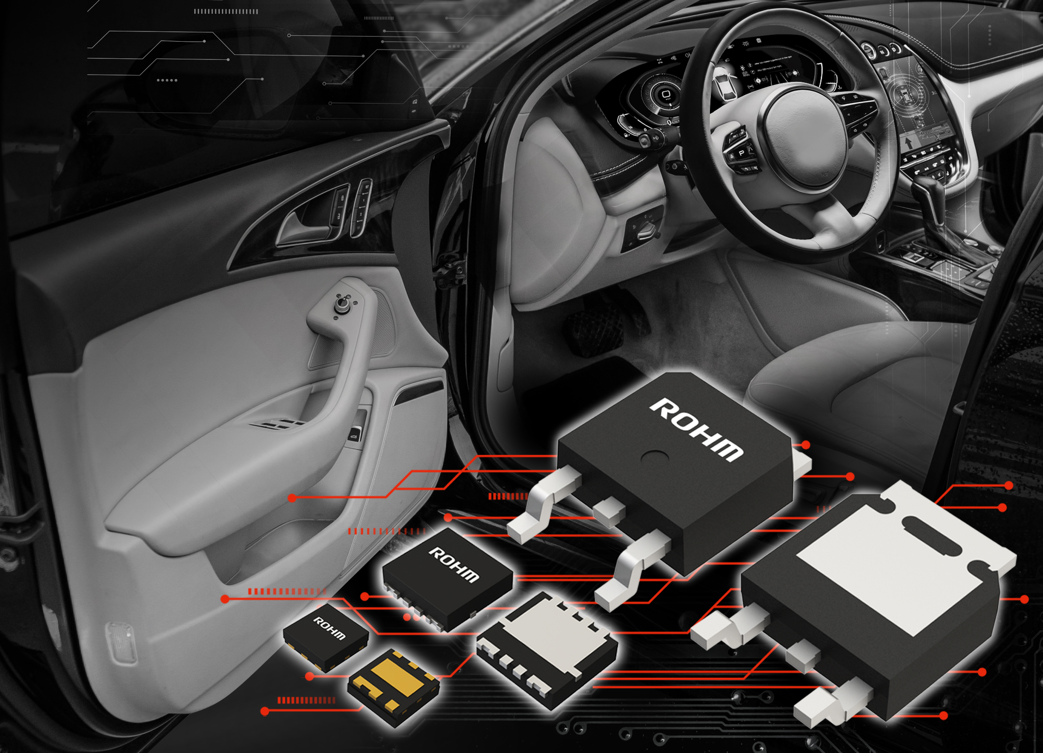 Low ON-resistance makes these ICs ideal for a variety of automotive applications, including motors for doors and seat positioning, and LED headlights