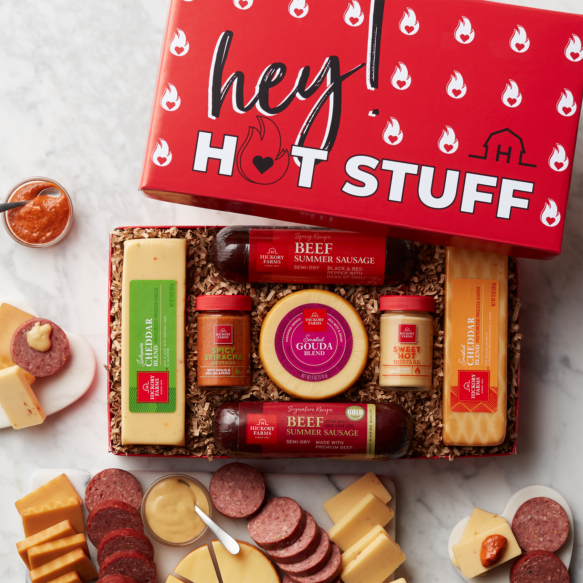 Hot Stuff Summer Sausage & Cheese Gift Box