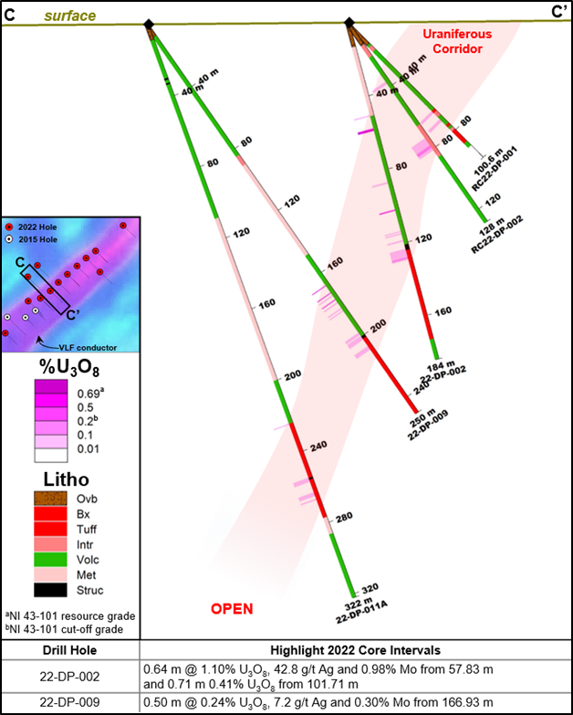 Figure 4: Cross section C-C’, Dipole target