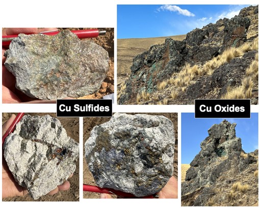 Figure 7: Maria Reyna Property High Grade Copper Oxides and Sulfides