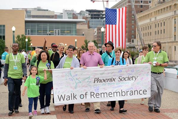 The burn community unites at the 2018 Phoenix Society Walk of Remembrance, which raises awareness about burn prevention and honors lives lost to fire.