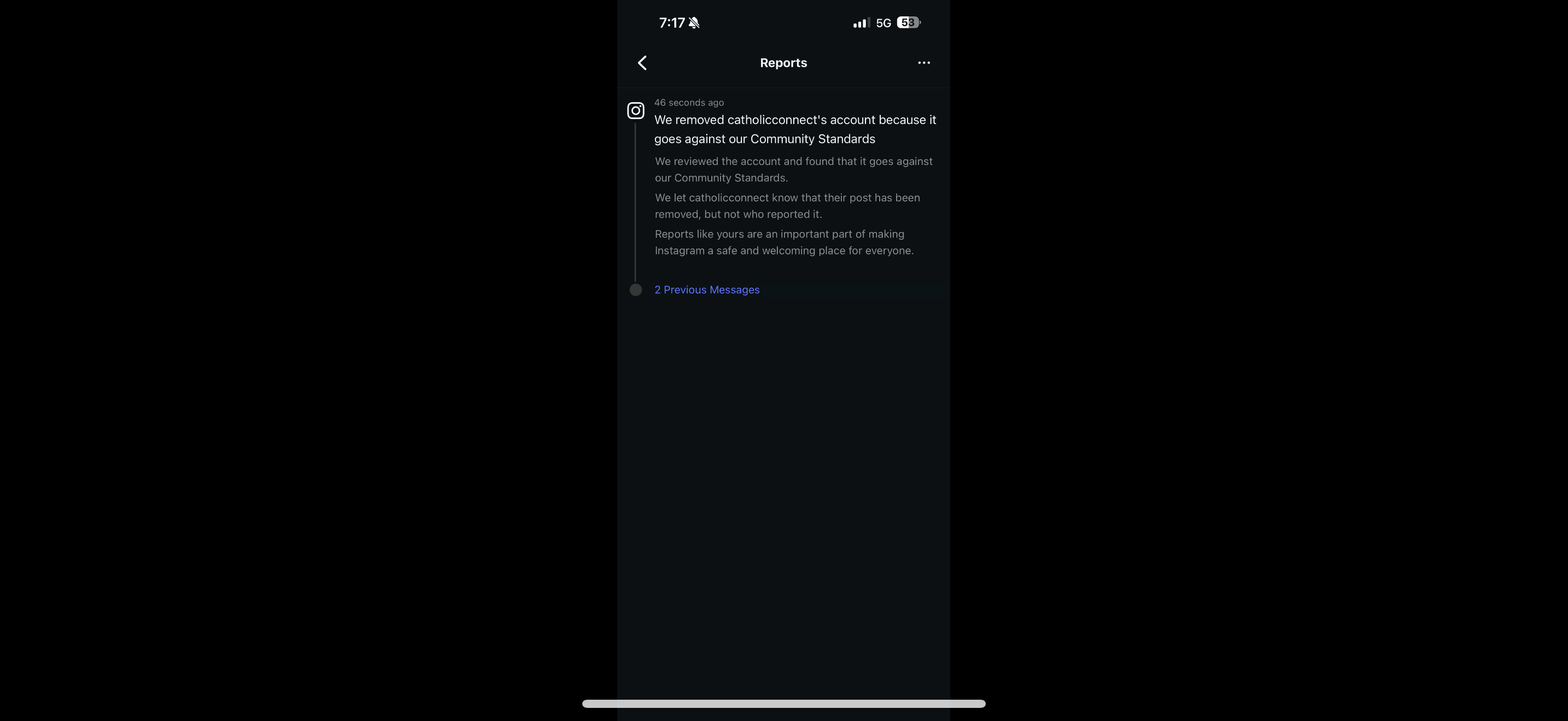 Proof Image Instagram Lied About Reason For Banning Catholic Connect