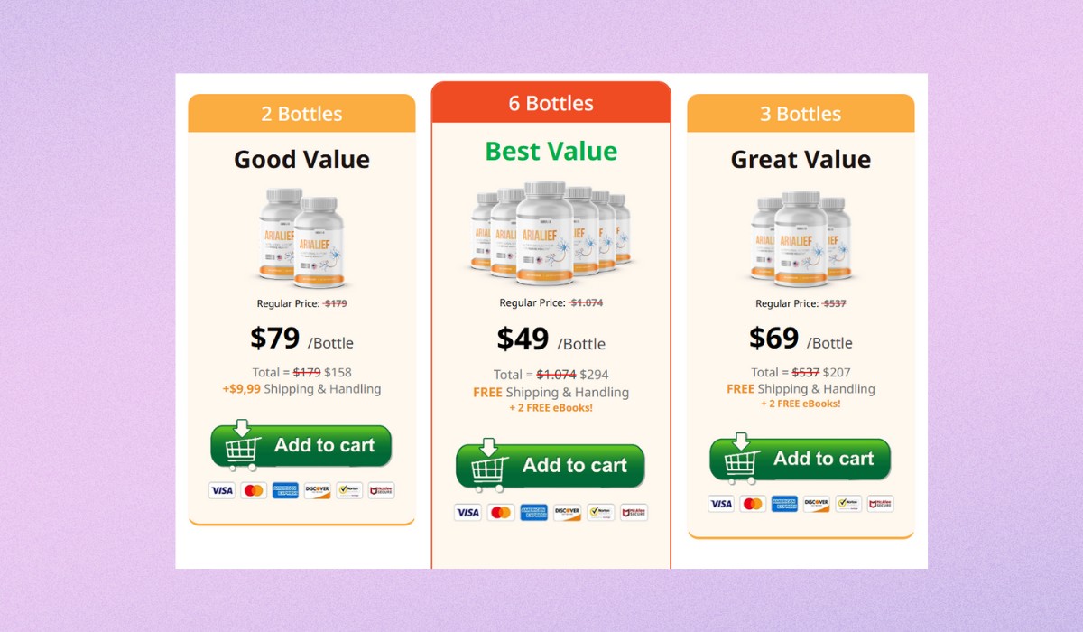 Arialief Pricing