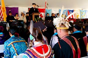 Native Students at Tribal College Graduation Ceremony