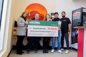 Papa Johns and Second Harvest Cheque Presentation