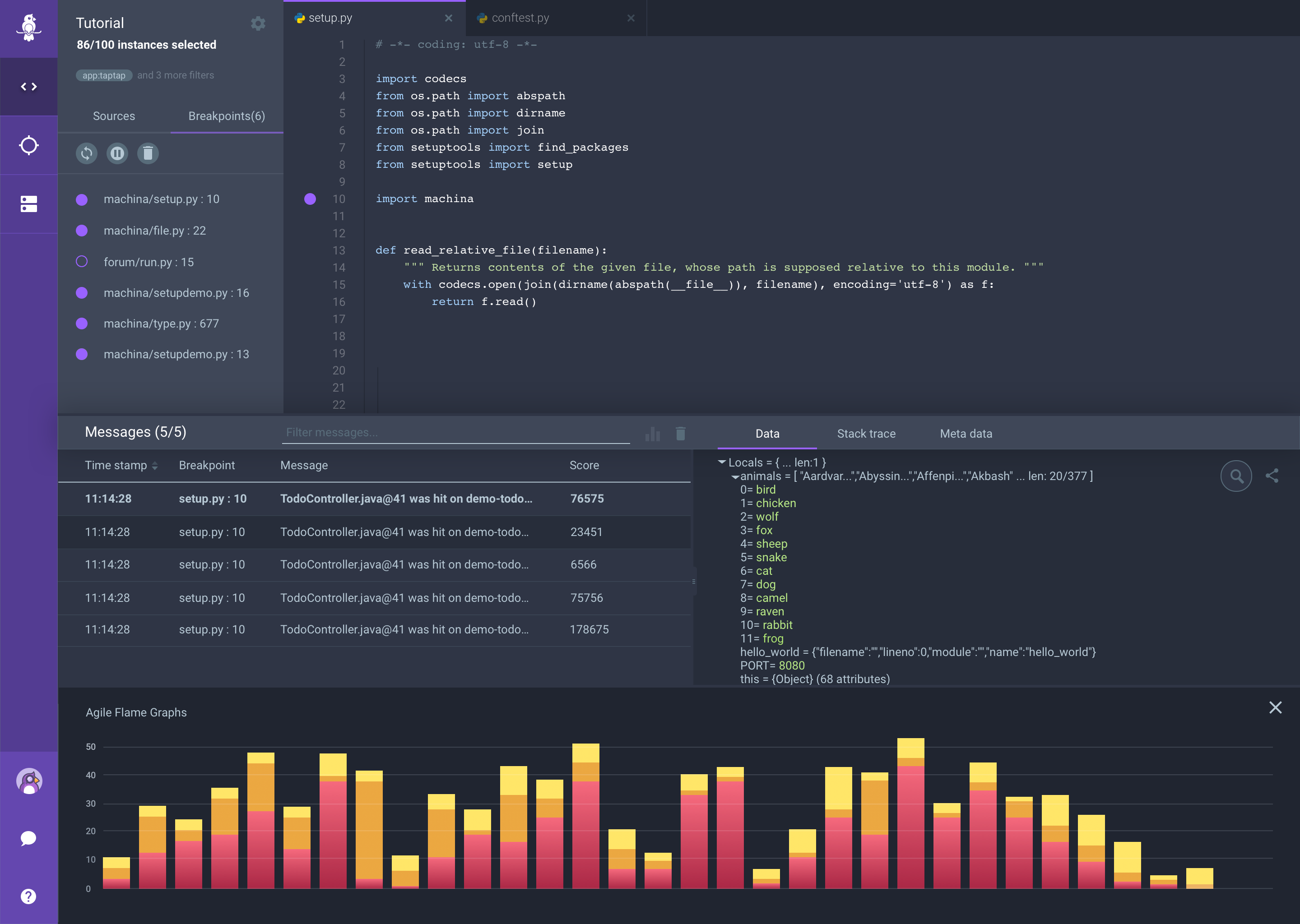 Agile Flame Graph Screenshot