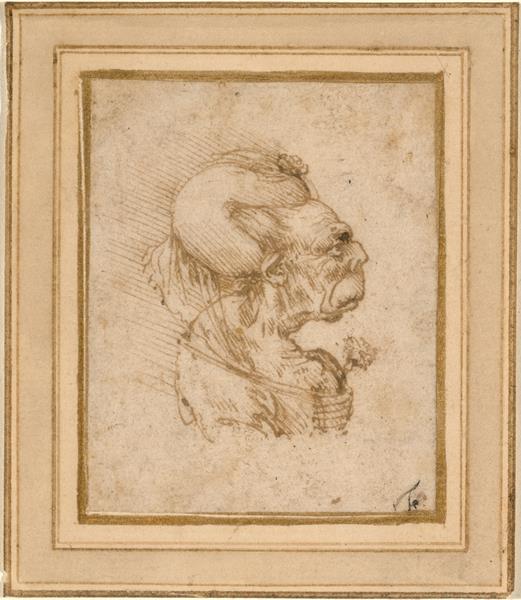 Leonardo da Vinci, "Grotesque Head of an Old Woman"
