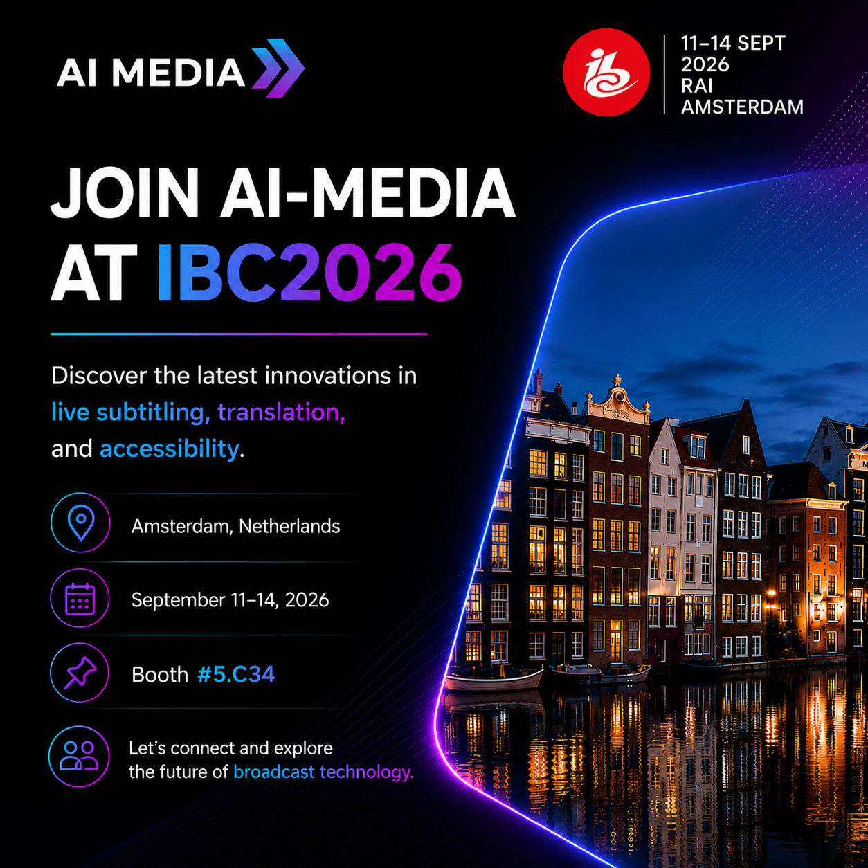 Join AI-Media at IBC 2026