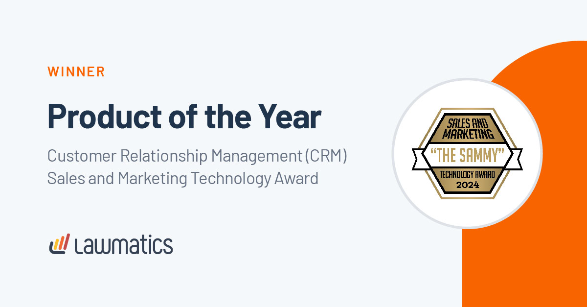 Lawmatics Wins Product of the Year in 2024 Sammy Awards by Business Intelligence Group