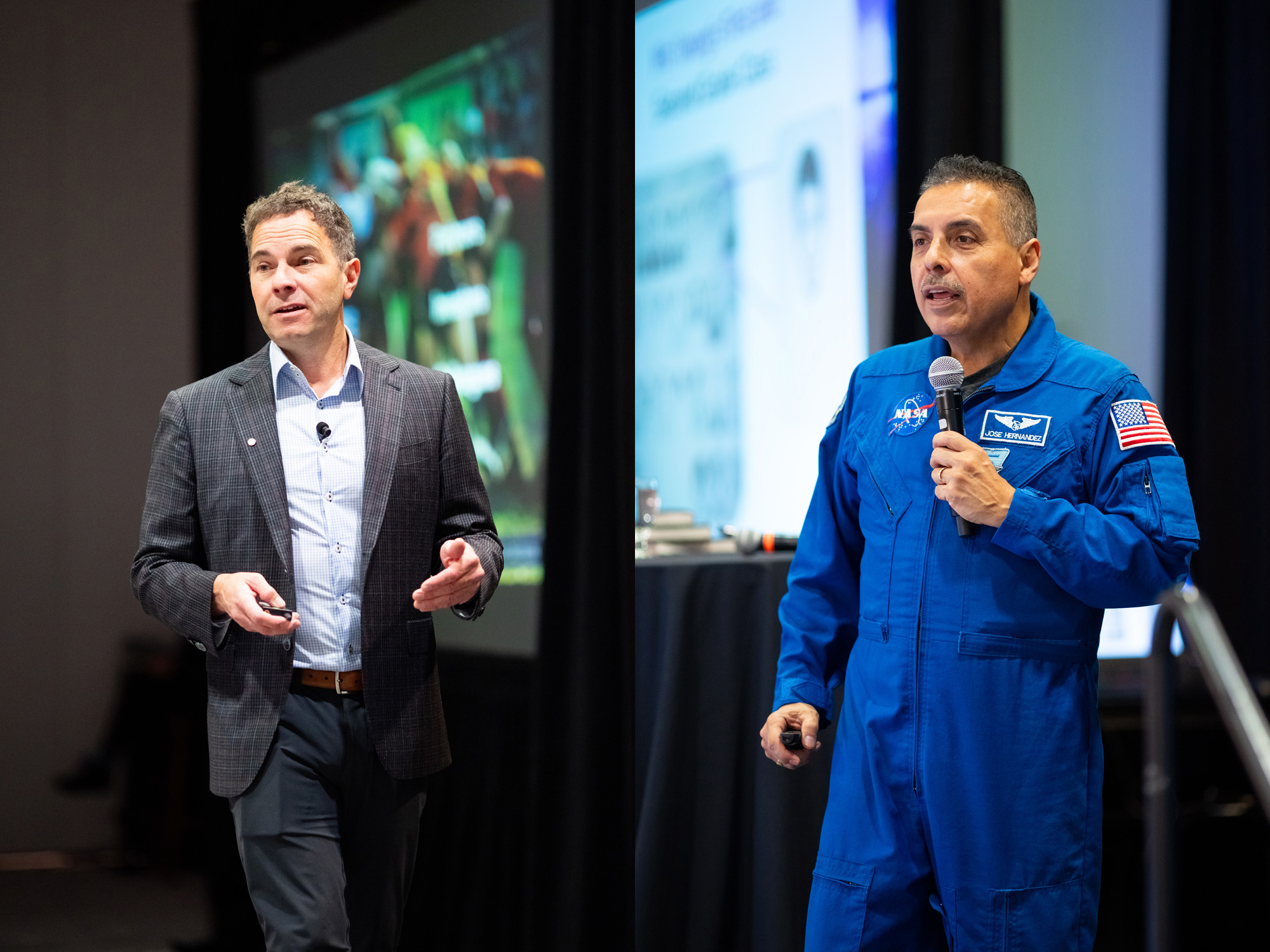 Left: Chris Barton, founder of Shazam; Right: Jose Hernandez, entrepreneur and former NASA astronaut