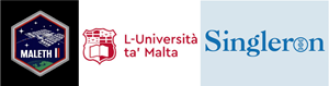 Logos for Singleron, Maleth II and the University of Malta.