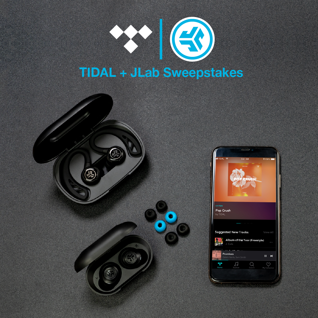 TIDAL and JLab Audio announce partnership and offer sweepstakes to win music bundle. Entere here: https://www.jlabaudio.com/blogs/news/tidal-jlab-sweepstakes