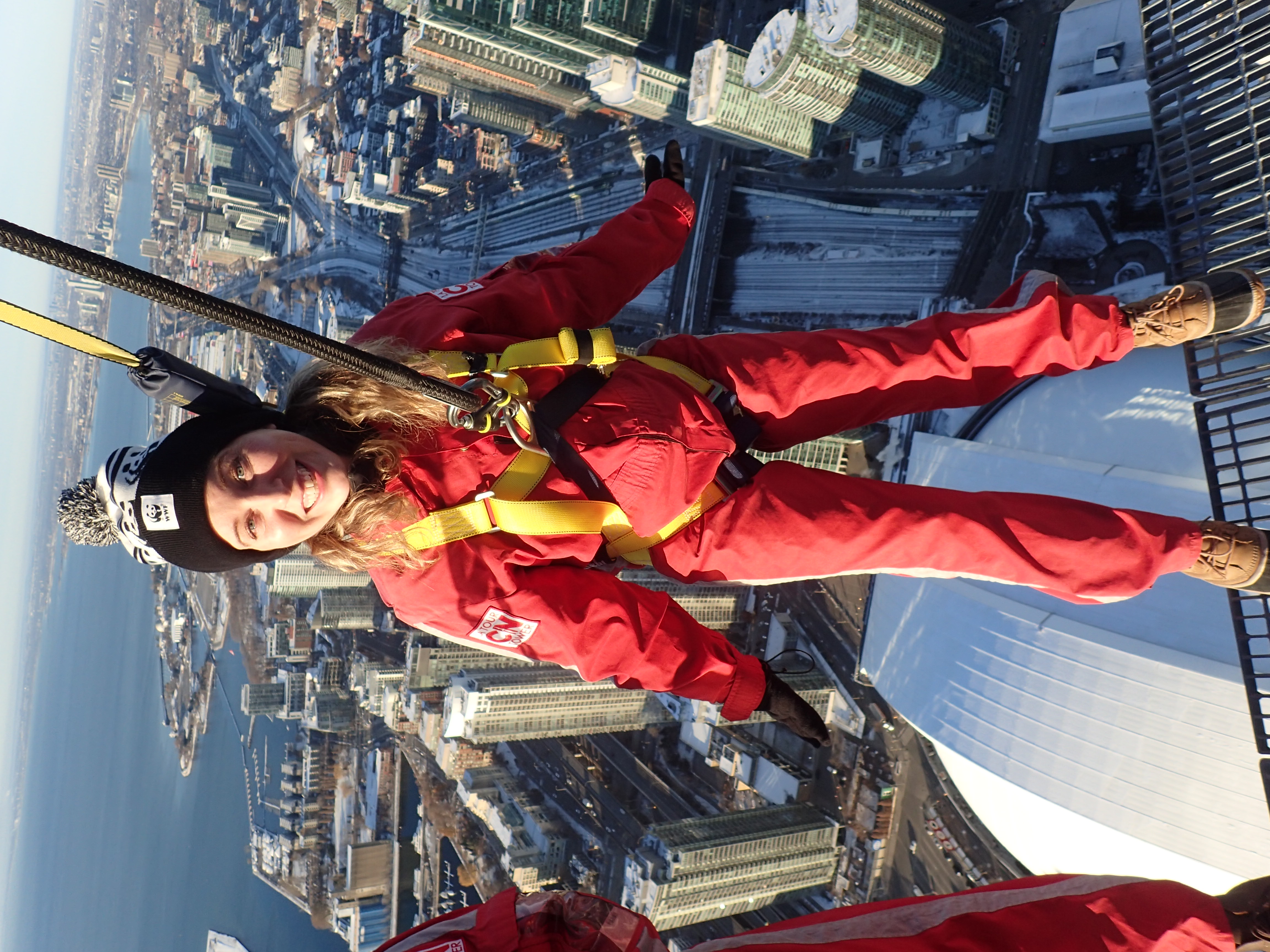 Emily Giles on the EdgeWalk