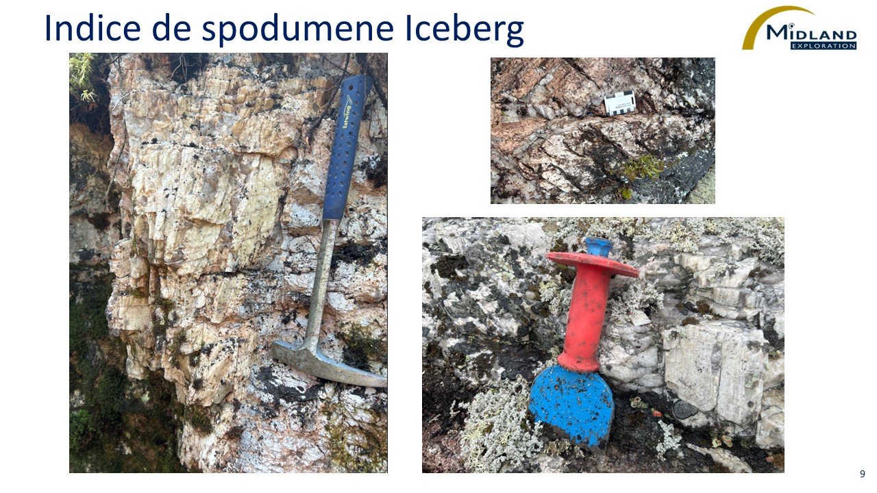 Figure 9 Indice de spodumène Iceberg