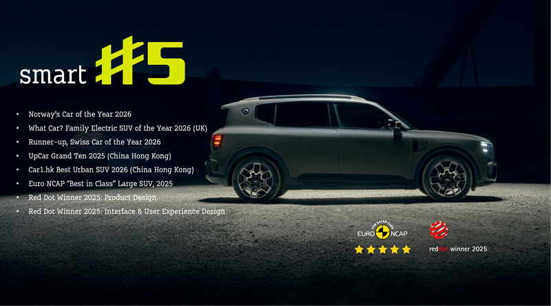 Global awards substantiate the smart #5’s all-round strengths