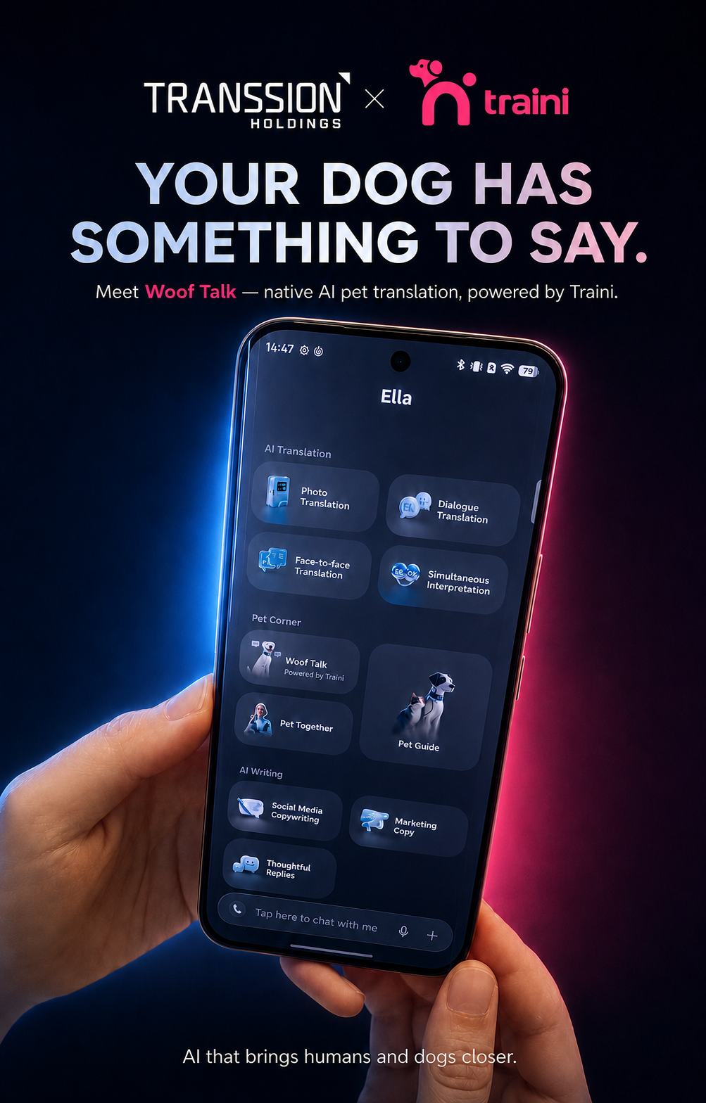 Traini Partners with Transsion to Bring Native Pet Emotion Translation to Smartphones