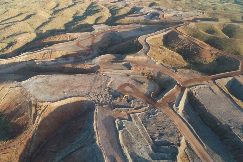 Gold Crown and Edwards mining areas (looking North)