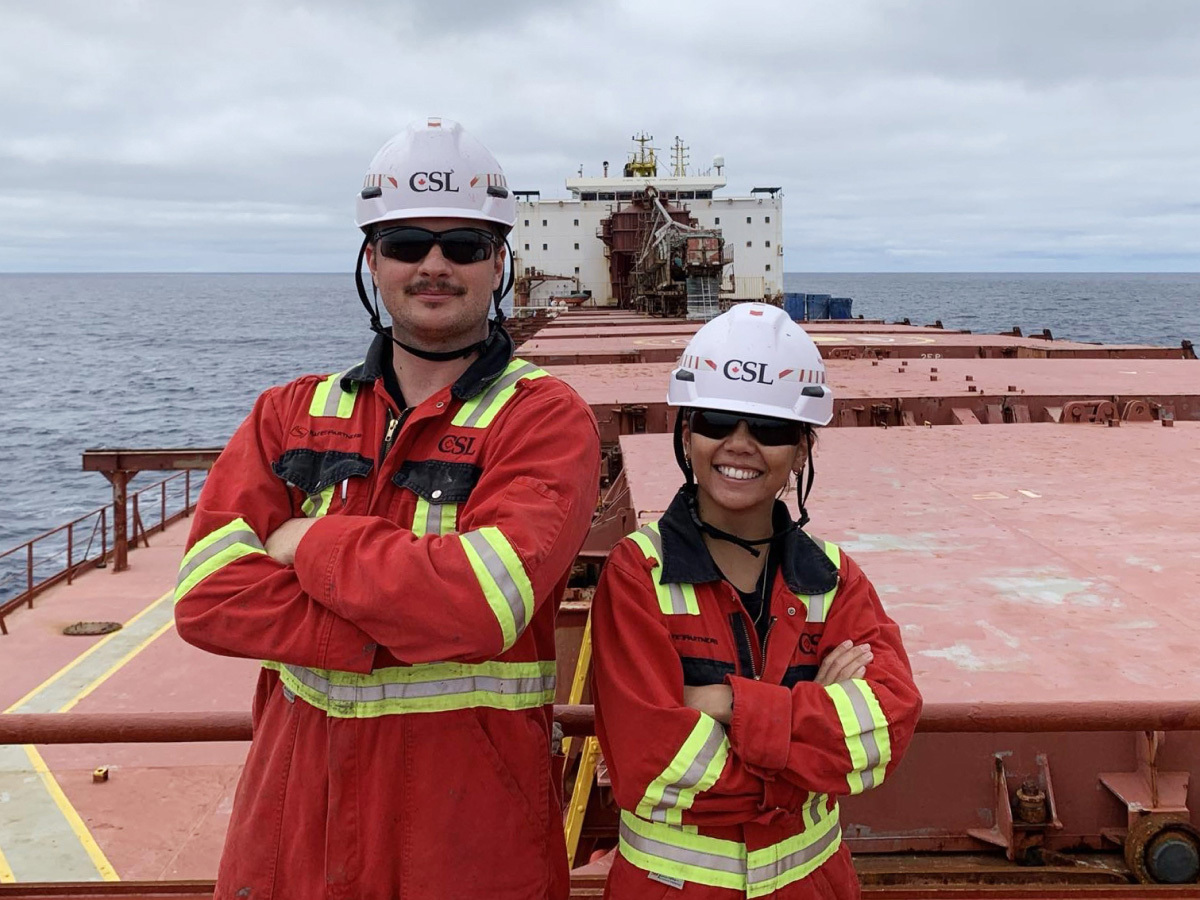 Third year cadets working on board a CSL ship.