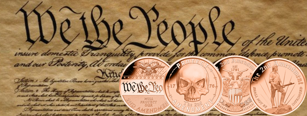 Picture One: Osborne Mint – 2nd Amendment Copper Rounds
	
The entire collection of all four, Osborne Mint’s made in America Second Amendment rounds – Featuring a “We the People,” Eagle, Skull, and Minuteman one-ounce solid copper rounds.  With a common reverse that has the 2nd Amendment scribed on it.  

#2A #WeThePeople #GunRights

www.OsborneMint.com

