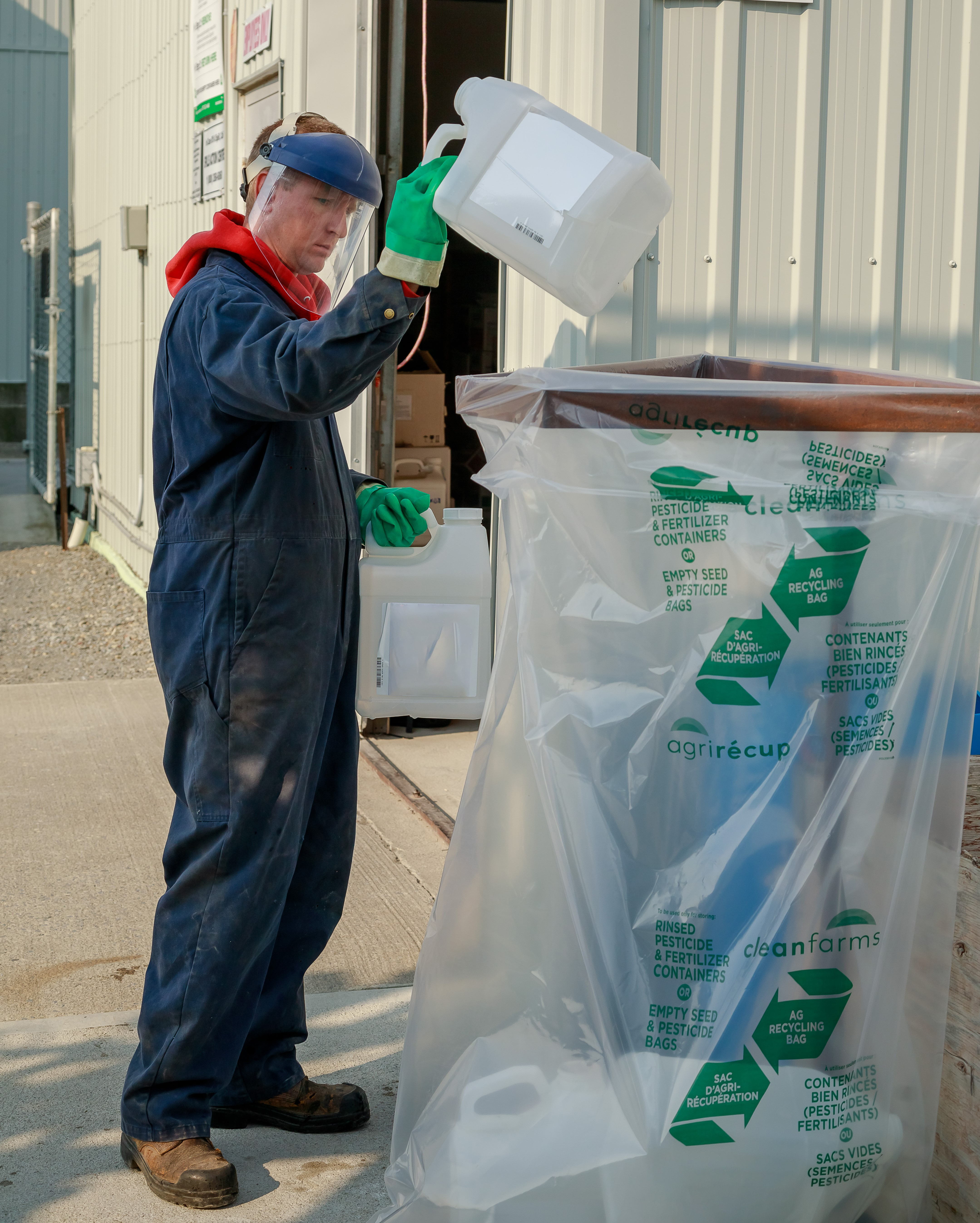 Recycling containers in collection bag