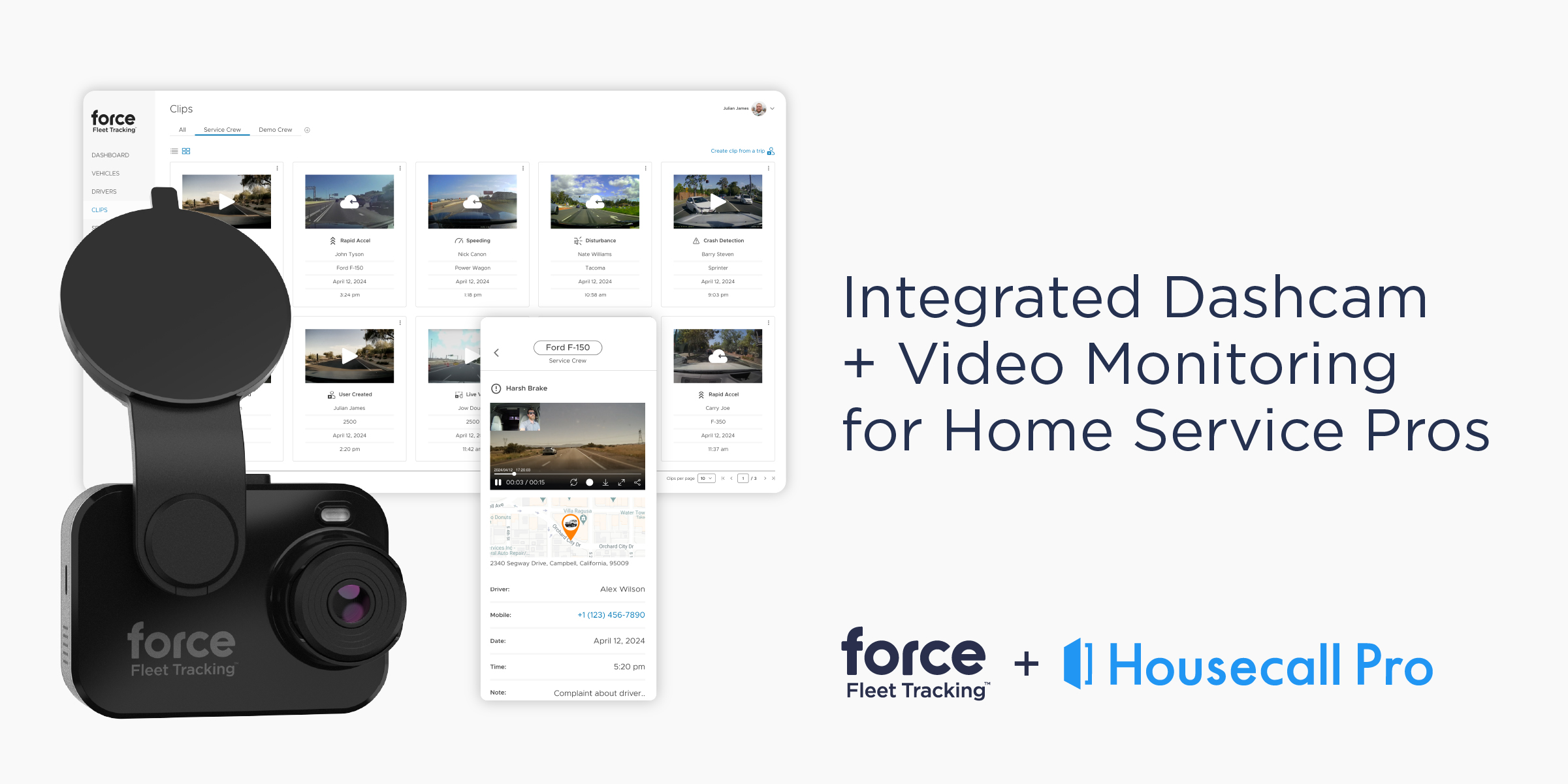 Housecall Pro & Force Fleet Tracking Team Up on Video Telematics for Home Service Pros