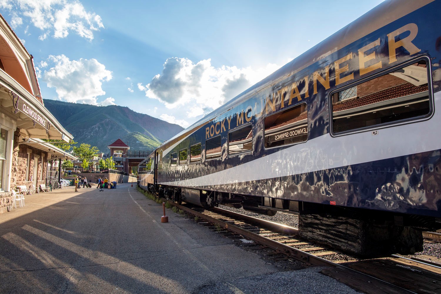 Rocky Mountaineer arrives at the Glenwood Springs train station. 
Photo Credit: Emotion Cinema