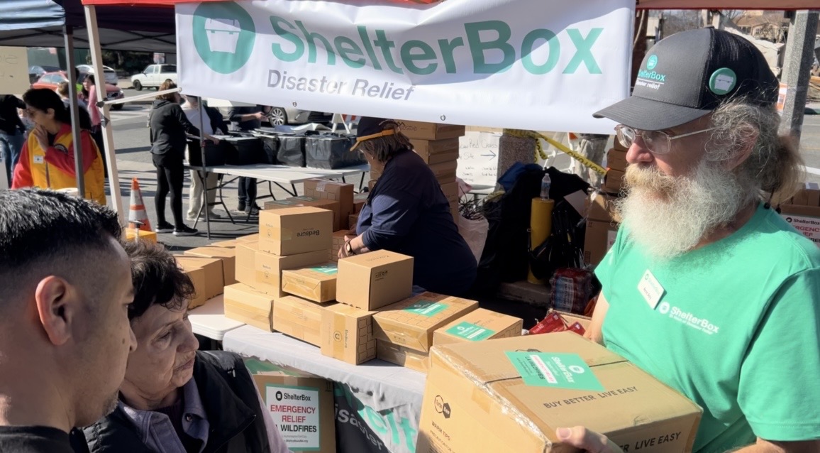 ShelterBox USA gave away blankets, solar lights that can charge phones and more vital supplies.