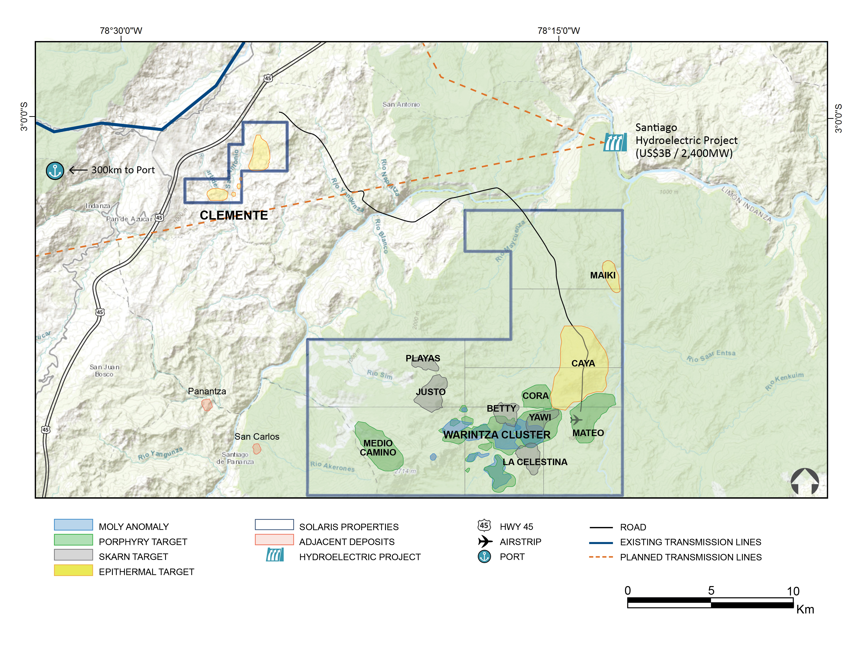 Figure 1 – Regional Map of Solaris Land Package in Ecuador