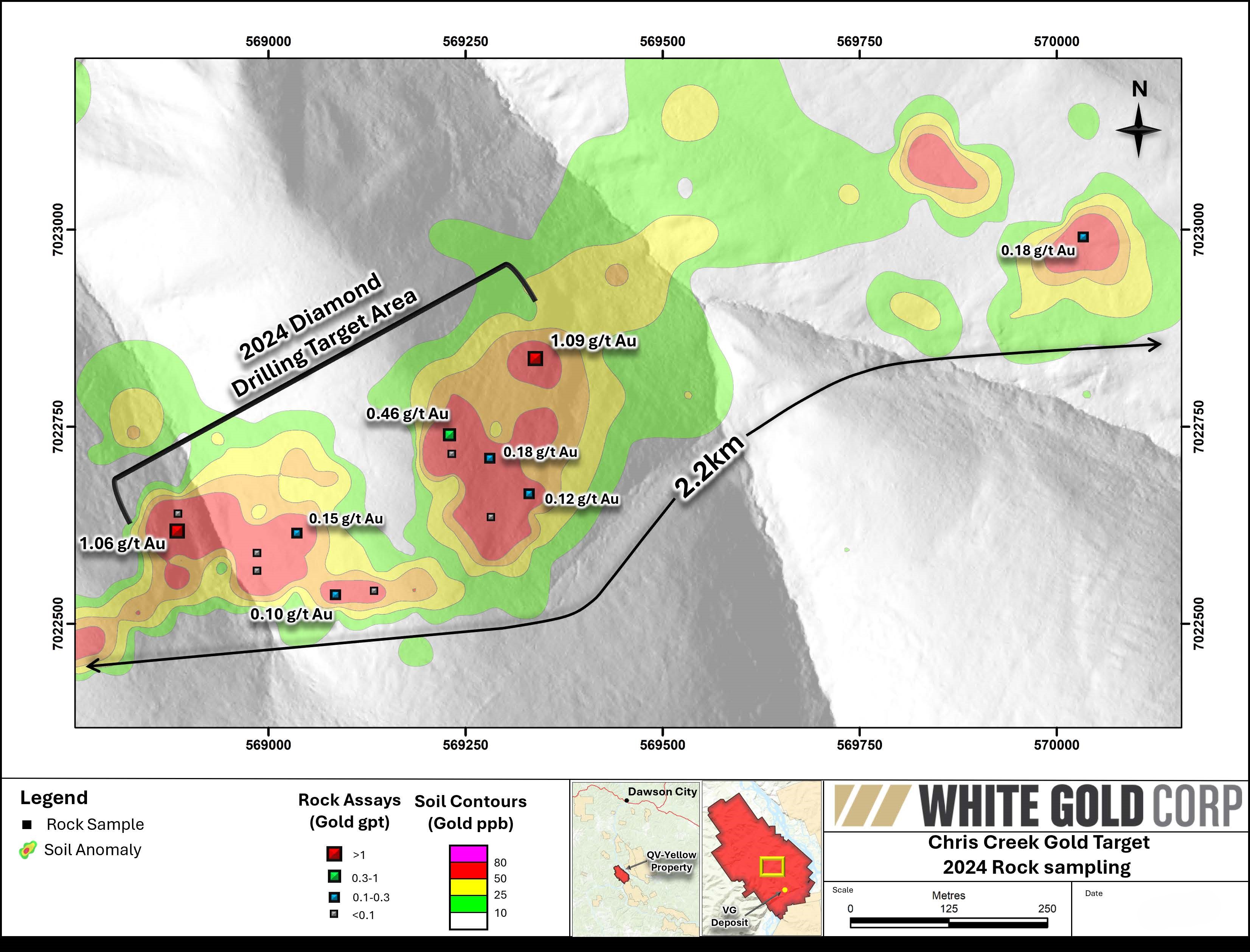 Chris Creek 2024 Rock Sampling and Drilling Region