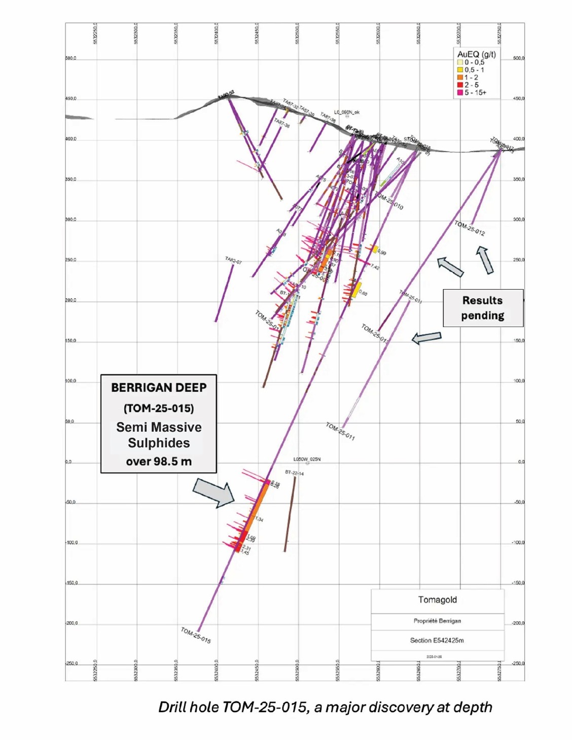 Drill Hole TOM-25-015: A Major Discovery at Depth image