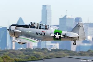 SNJ-5 "Sassy" takes to the skies over Dallas (photo credit: Dylan Phelps)