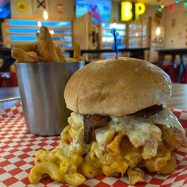 A brisket patty plus mac and cheese plus bacon equals the Heart Attack burger from Such N Such.
Photo: Visit Decatur AL Ambassador @rickyHSV