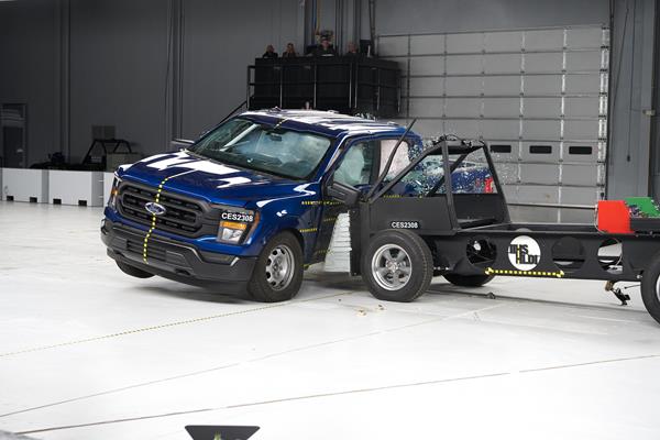 2023 Ford F-150 crew cab in the IIHS updated side crash test